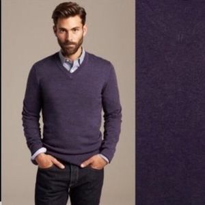 Banana Republic Purple V-Neck Sweater for Men